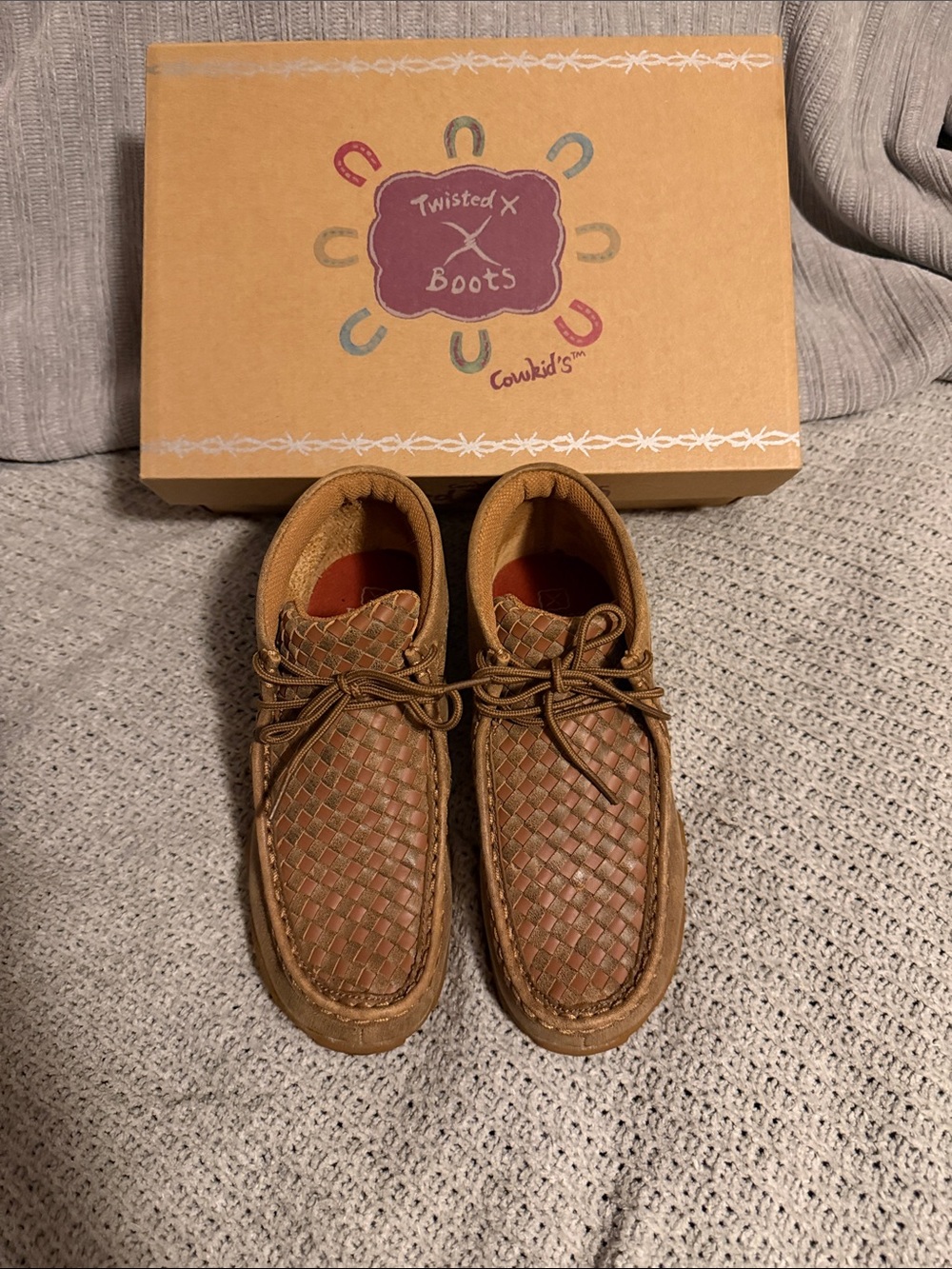 Twisted X Woven Leather Moccasin in Brown